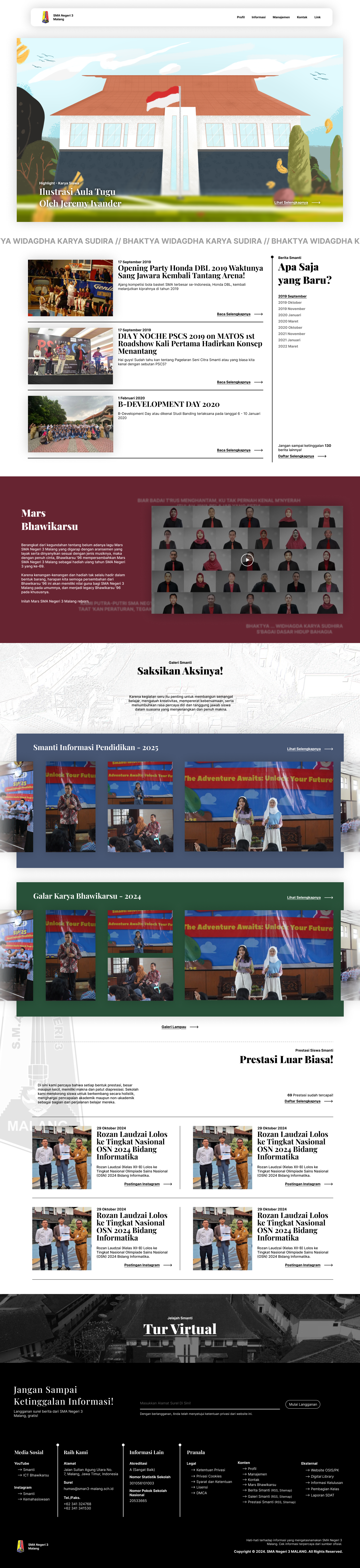 Portfolio 1: SMA Negeri 3 Malang Website