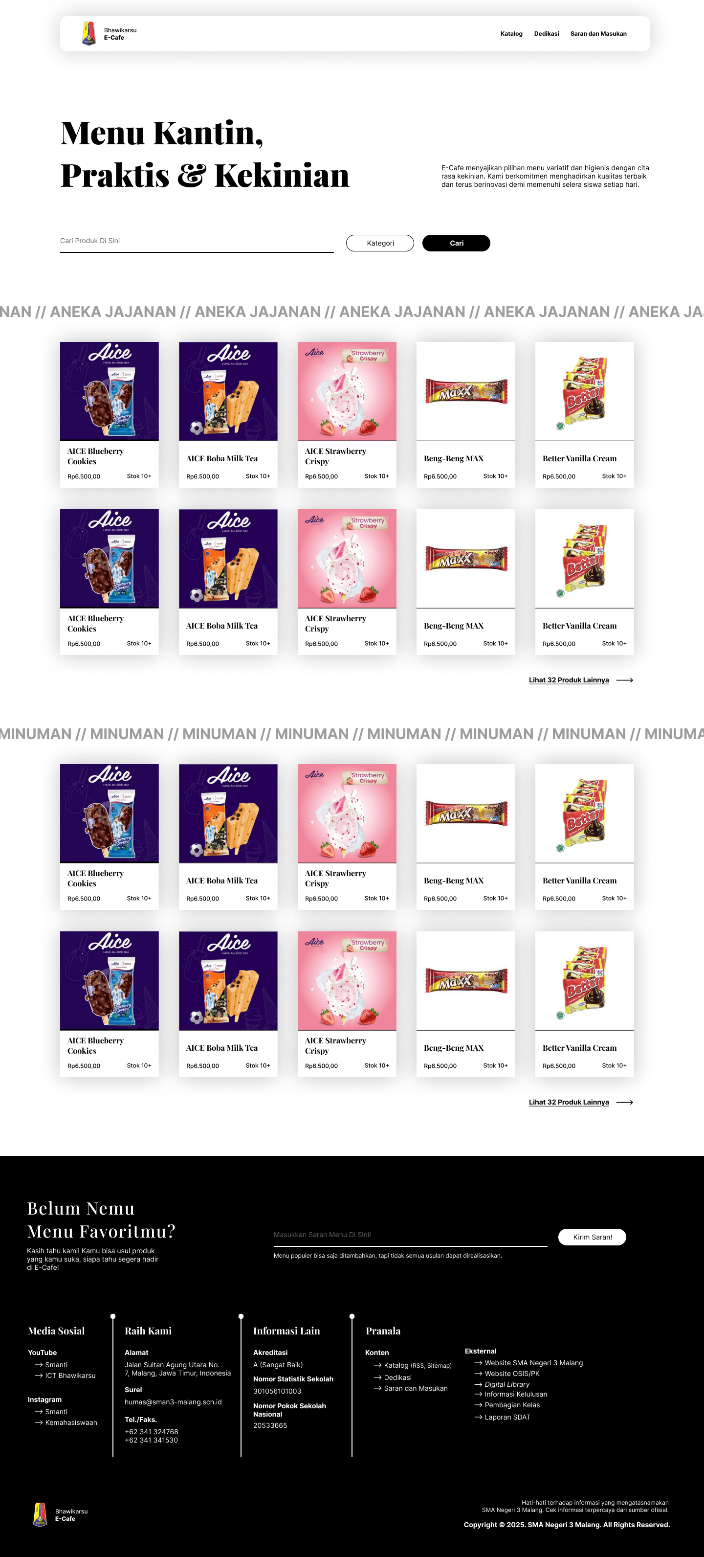 Portfolio 2: E-Cafe Bhawikarsu Website